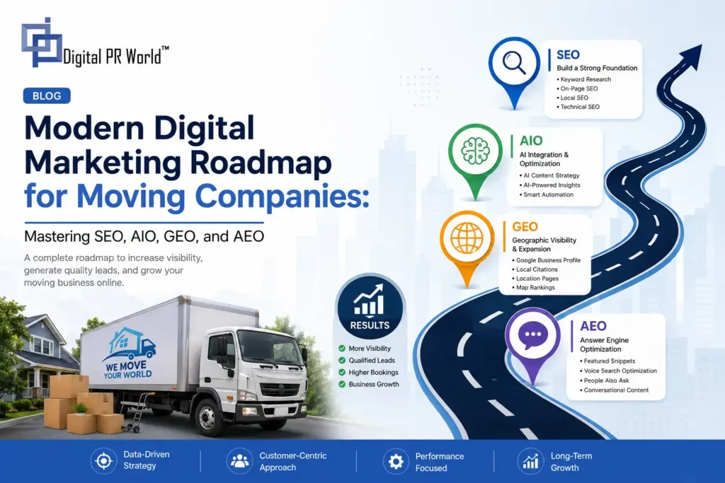 Modern Digital Marketing Roadmap for Moving Companies: Mastering SEO, AIO, GEO, and AEO